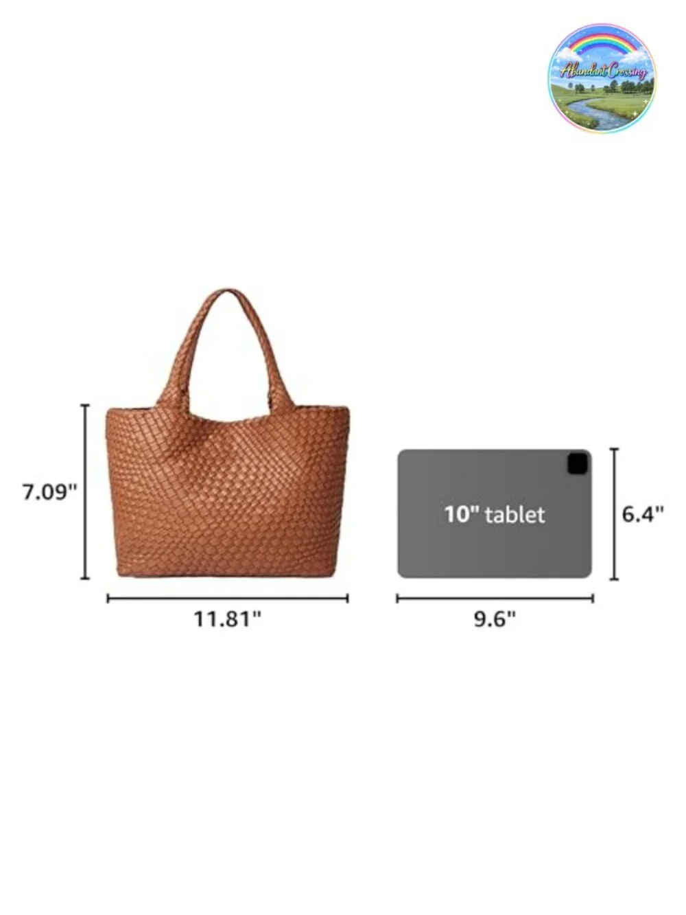 Woven Tote Bag for Women, Top Handle Vegan Leather Shoulder Handbag
